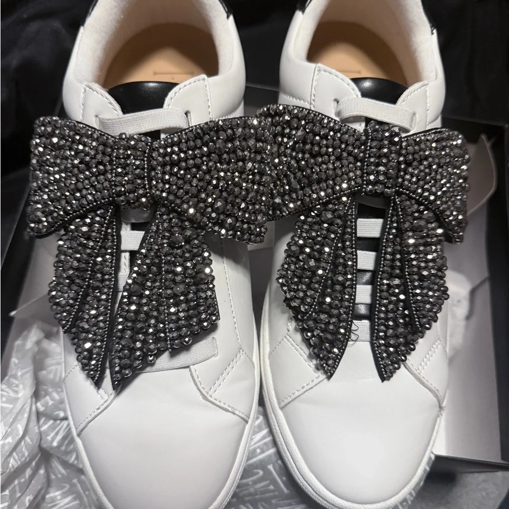 INC International Concepts Women's White Sneakers with Black Accents - Picture 5 of 7